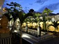 Outside the spa at night