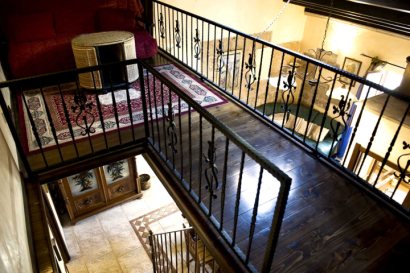 Staircase over lounge area