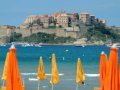 Calvi beach & view of the citadel