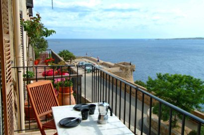 Balcony with sea views