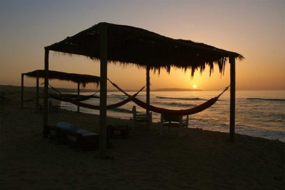 Beach Cabana Sunset