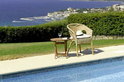 View from the pool across St Florent