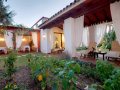 Relaxation area overlooking the private, tranquil herb garden.
