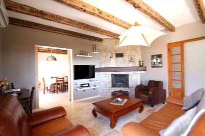 Living room with dining room