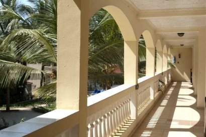 Balcony outside rooms at Sarge's Hotel
