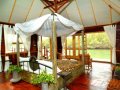 Floating lodge interior at Mandina