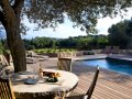Outside eating area and pool